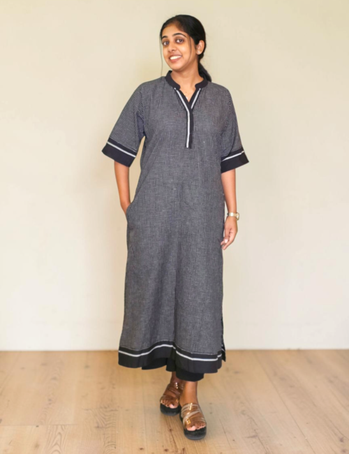 Black Check South Cotton Top