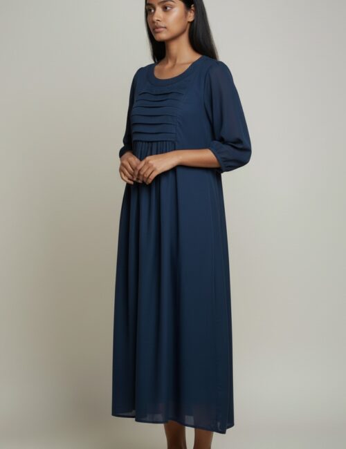 Navy Blue Western Dress