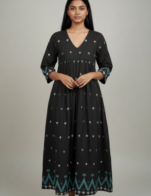 Black Jamdani Dress
